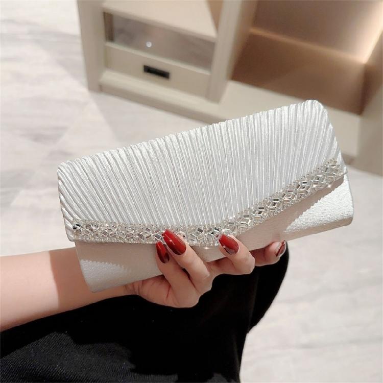 Pleated Evening Bag Wedding Gift Clutch Detachable Chain Shoulder Bags Handbag