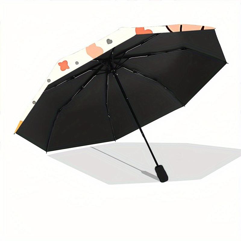1pc Cats Hearts Automatic Open/Close Umbrella with One Touch Button,, Windproof Design   Lightweight Portable Umbrella for Women & Men6022