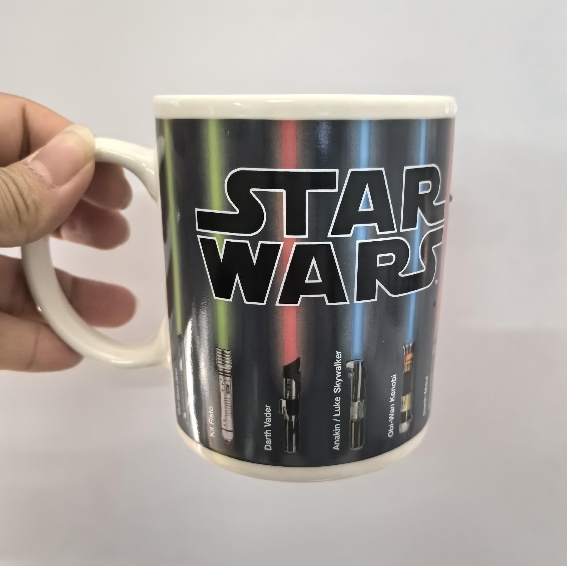 Кружка с термоактивным рисунком  Световой меч Звездных войн  - Керамическая кофейная кружка, меняющая цвет 301-400ml