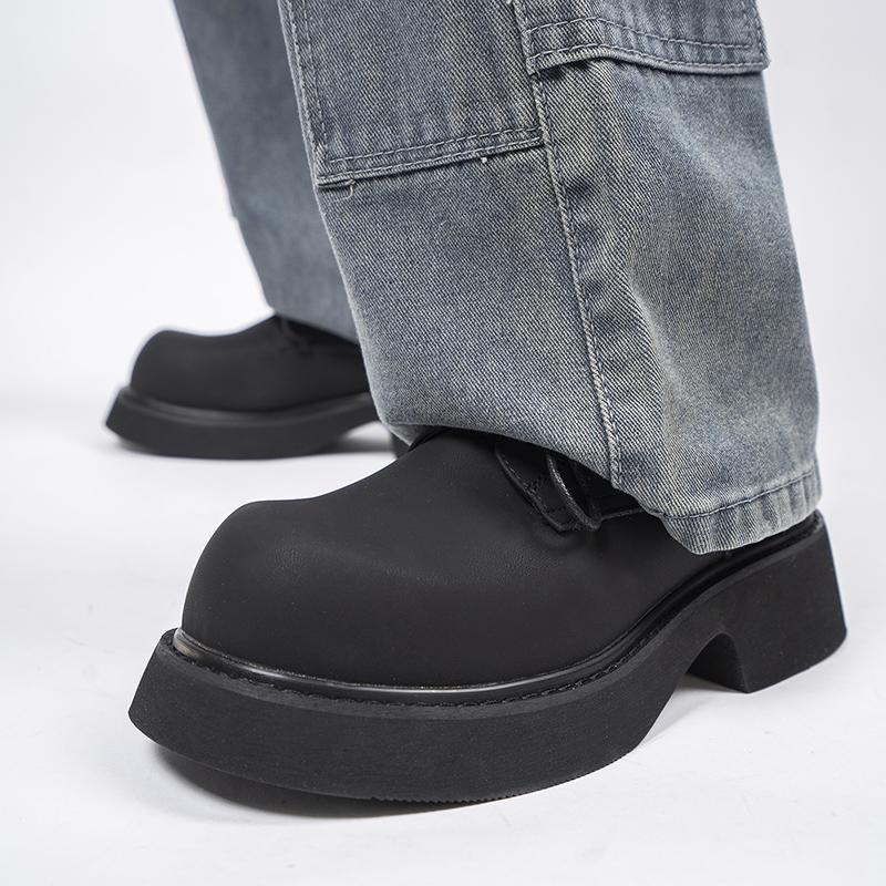 Fashion Derby men's shoes Thick soled casual style Fashion Party Outdoor Street Black plus size 38-46 Daily leisure and business