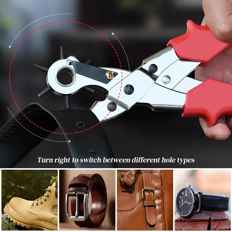Müheloses DIY Legierungs-Lochmaschinen-Set: Ideal für die Herstellung professioneller Gürtel, Uhren und Lederwaren; Präzision zu Hause!