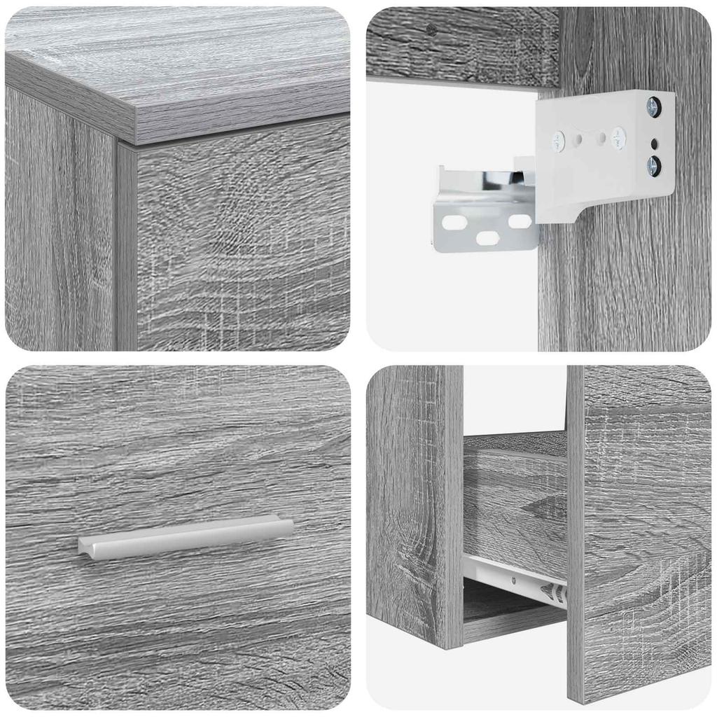 Bathroom Furniture Set 2 Pcs Grey Sonoma Particleboard