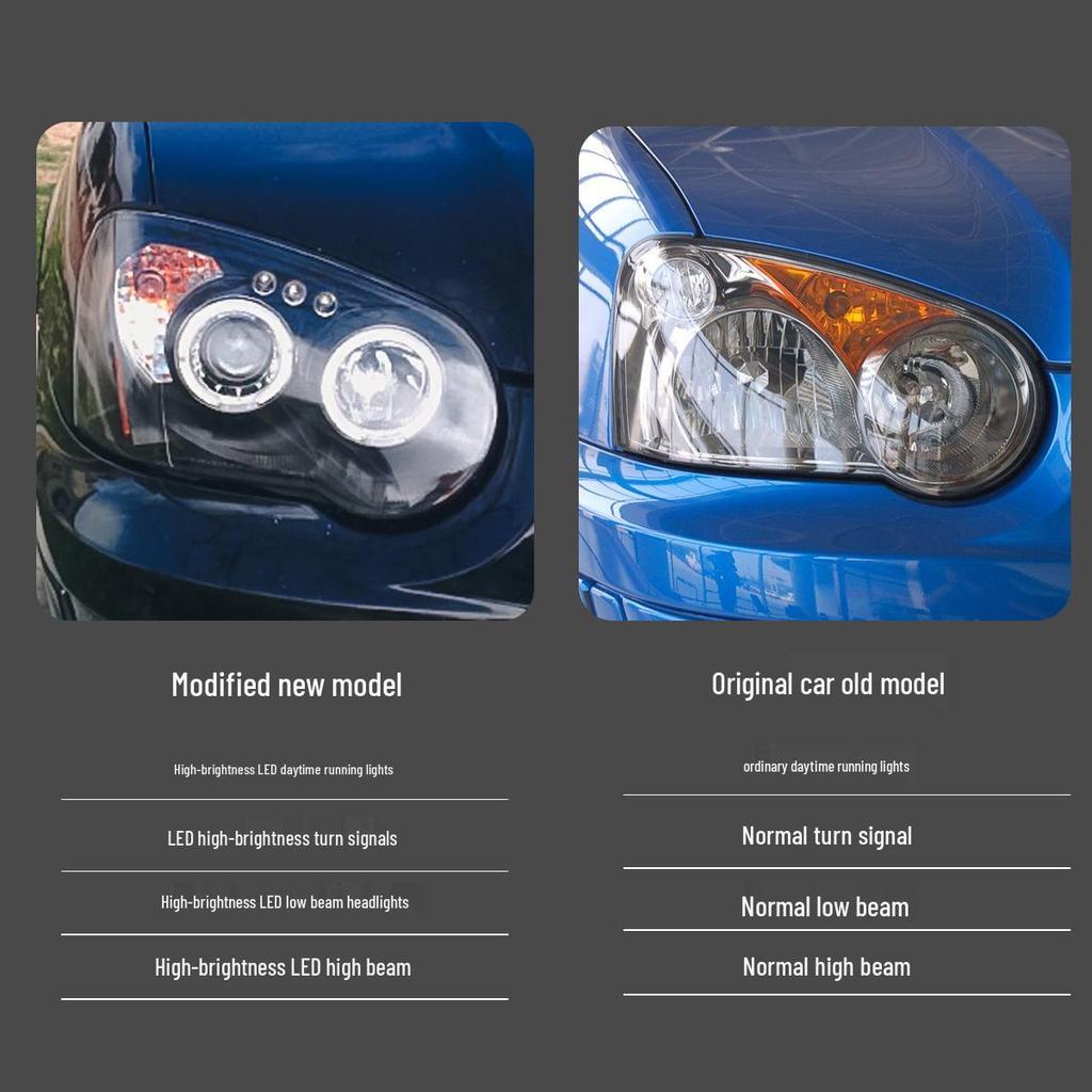 Suitable Modified LED Projector Headlight Assembly with Daytime Running Lights and Turn Signals for 2004-2005 Subaru Impreza
