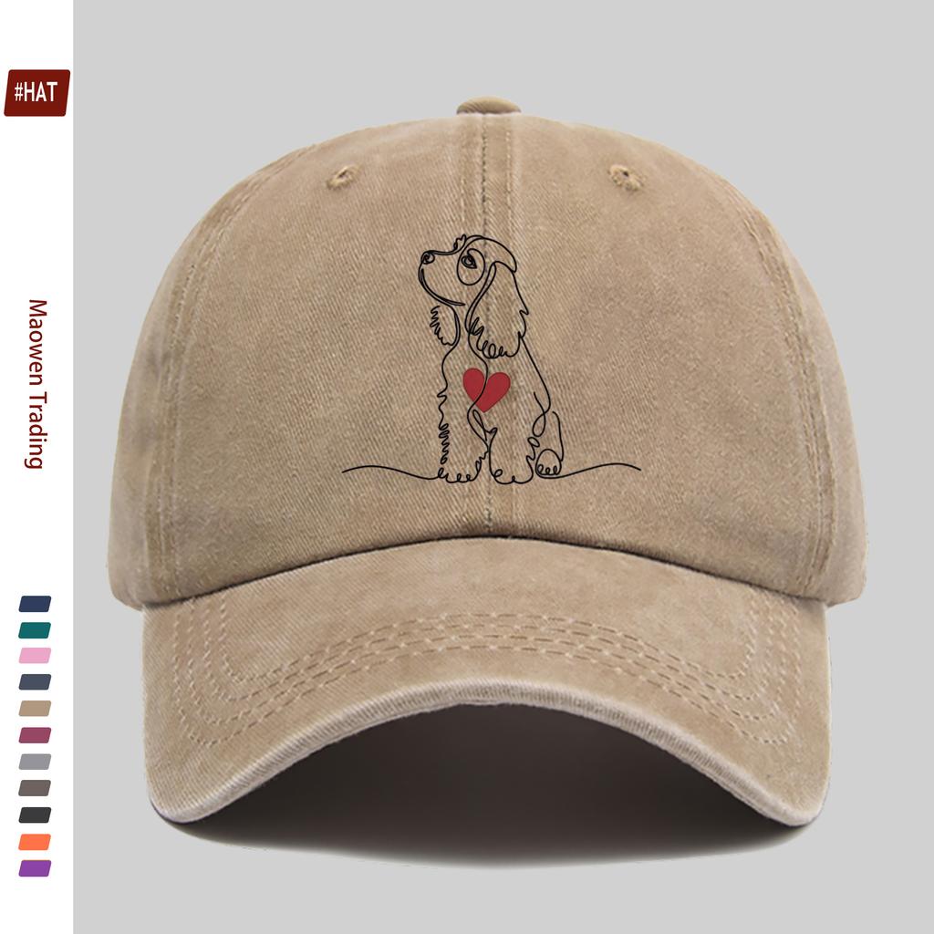 pc Women Adjustable Trucker Hat with Puppy Print  Lightweight Snapback Cap Suitable for Beach Parties Casual Wear  Vintag