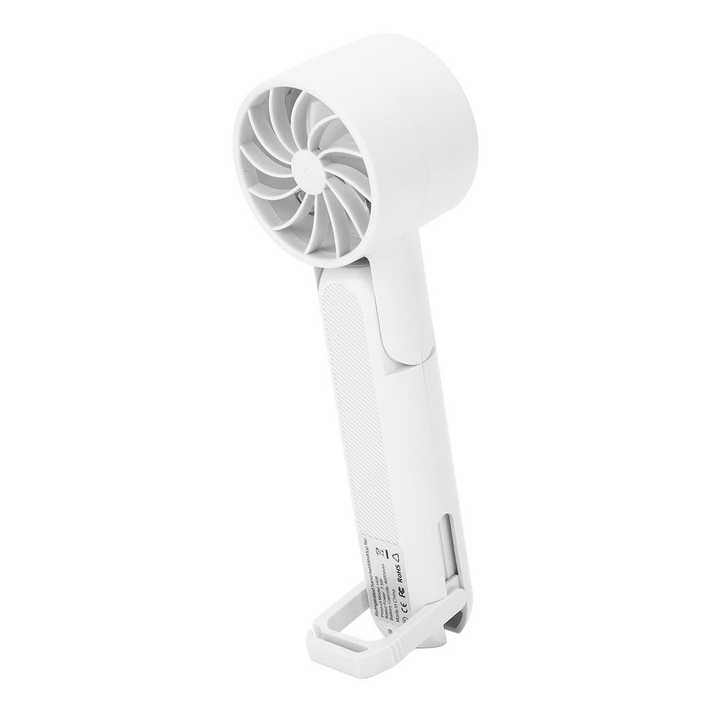 Handheld Cooling Fan 5 Speed Levels Adjustable USB Charging Portable Small Pocket Fan White