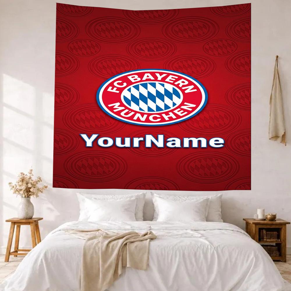 Bayern Munich Custom Your Name Wall Decor Tapestry Art For Pet Memorial Birthdaywedding Party Backdrop Family Gift