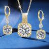 3New creative square set of earrings and necklace, simple, unique, elegant, fashionable, luxurious, multifunctional, exquisite, suitable as a party