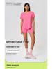 Women's Spring-Summer Yoga Short Sleeve T-shirt - Casual, Breathable, Loose-Fit for Running and Fitness