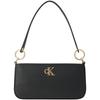 Calvin Klein Moda Casual Elegante Bolso Tote de Metal con Letras Bolso para Viajar al Trabajo Bolso de Hombro para Mujer Negro Espacial 4F3458G-T93