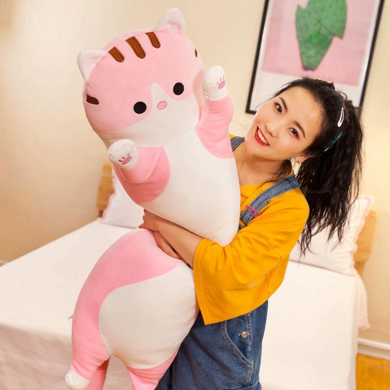 Giant Size Long Soft Pillow Cushion Cat Plush Toys Stuffed Popular Birthday Gifts Girls