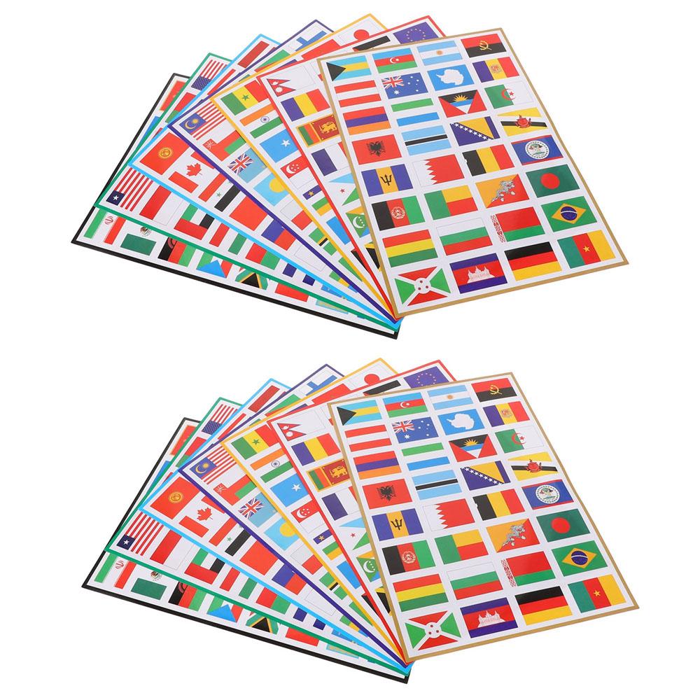 

Наклейки Флаги Стран Мультинациональные Карты Территорий Национальные Узоры Наклейка на Лицо Самоклеящиеся Дорожные Наклейки 7 Листов/224 Шт. Flag Stickers