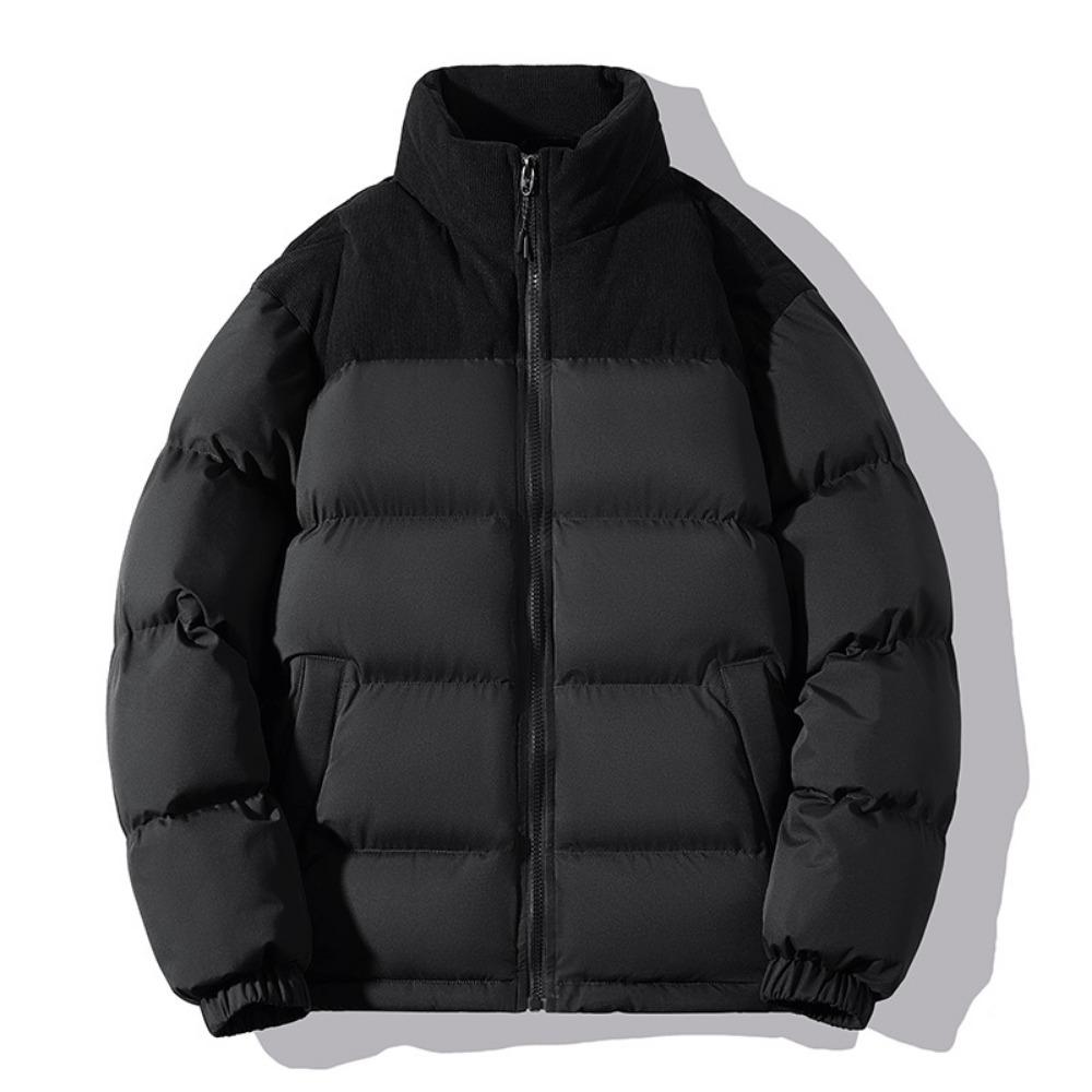 Couple cotton-padded clothes spliced on the back of the new men's windproof and warm thickened down cotton clothes corduroy