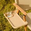 Sessel Aufsteck-Beistelltisch Tragbarer Becher-Telefonhalter Ablage Mehrzweck Reisefreundlich für Outdoor Camping Zubehör