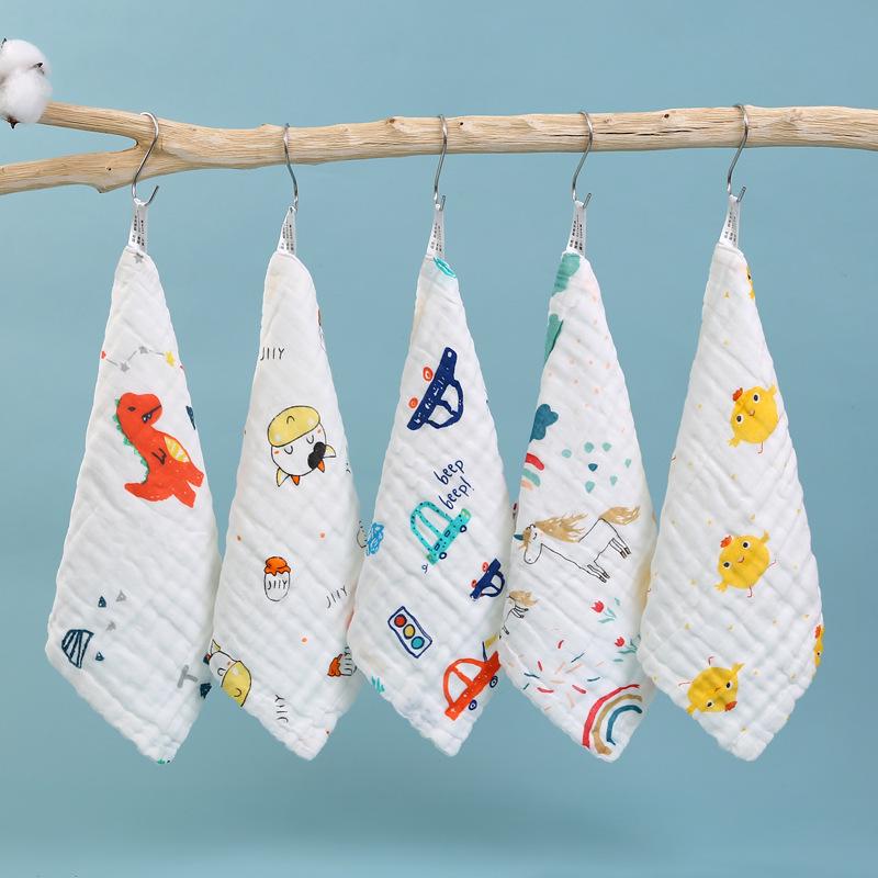 High-Density Pre-Washed Baby Cartoon Gauze Towel - Soft Washcloth for Household Use