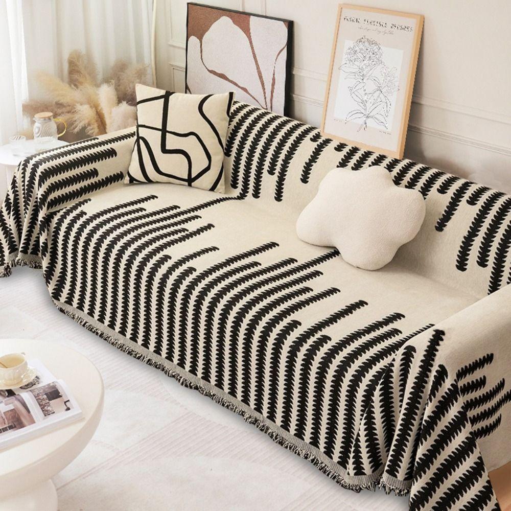 

Чохол на диван, стійкий до подряпин, Накидка на диван, Двосторонній плед для ліжка, Новий шениловий чохол на диван чорний