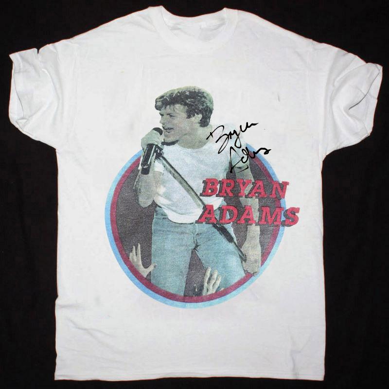 Vintage 1985 Bryan Adams Worldwide Tour Signature White All Size Shirt  FA689 Unisex T-Shirt S