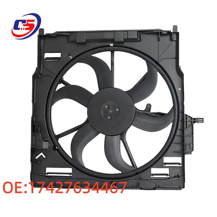 Compatible Radiator Fan Assembly for BMW F15, Electronic, Part Numbers: 17428618241, 17427634467