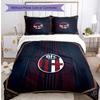 Bologna FC Printed 3PCS Bedding Set Breathable Duvet Cover with Pillowcases Decorative Bed Linen for Bedroom Home