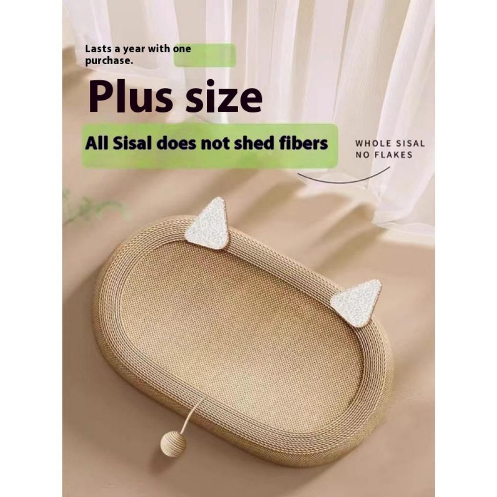 Full Sisal Cat Scratching Board, Cat Self-hi Toy Oval Cat Nest, Sword Hemp Rope, Thickened Claws, Resistant To Scratching, No Crumbs