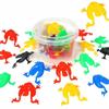 12Pcs Jumping Frogs Bounce Fidget Toys Novelty Action Figures Frog With Bucket Stress Reliever Toys For Children Birthday Gift