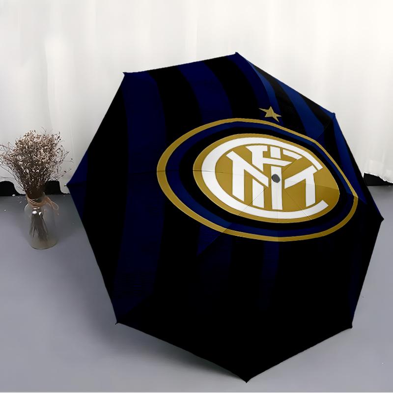 1pc I-Internazionale Milano (8) Umbrella, Sun Protection, And UV Shielding. It Has Eight Sturdy Ribs for Outdoor Use And Perfect As a Holiday Gift