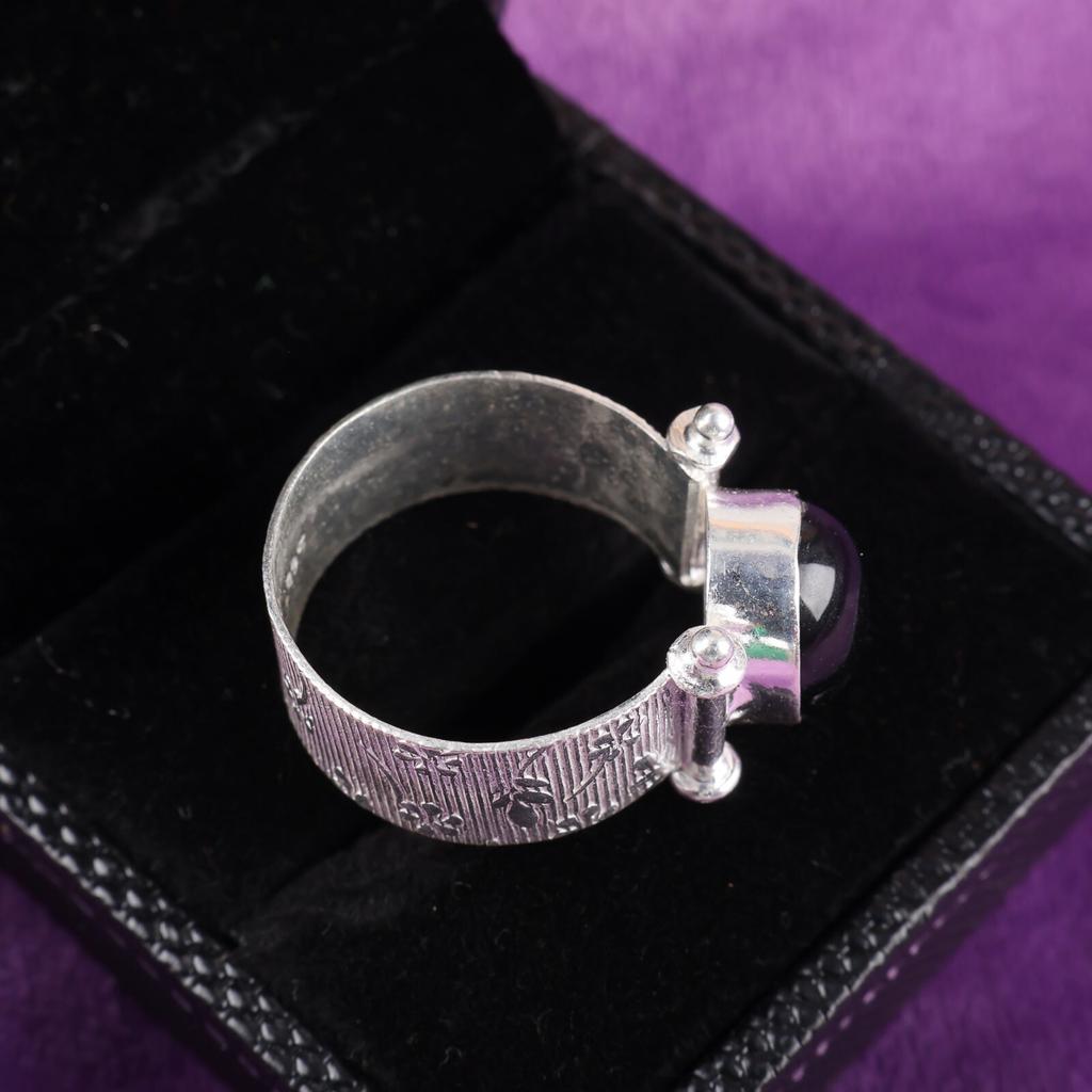 Natural Black Tourmaline Gemstone 925 Sterling Silver Jewelry Handmade Boho Ring RR-22-27