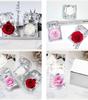 Clear Acrylic Preserved Rose Gift for Engagement Ring Holder&Jewelry Gift Box for Weddings,Valentine's,Christmas&Mother's Day
