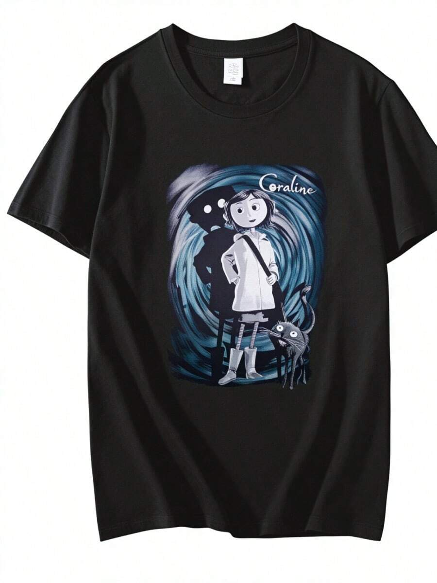 Coralines TShirt Womens Summer Style Tim Burtons Quinn GaiUnisex Nightmare Fashion Dark Gothic Clothing Before Christmas S