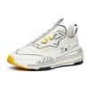 Snoopy X Anta C37 Womens Low Top Casual Shoes White Yellow Synthetic Leather Cushioned Slip Resistant Wear Resistant 922128081-11