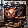 Fantasy Magic Theme Throw Blanket Custom Name Text Personalized Blanket Soft Cozy Blanket for Home Sofa Bed