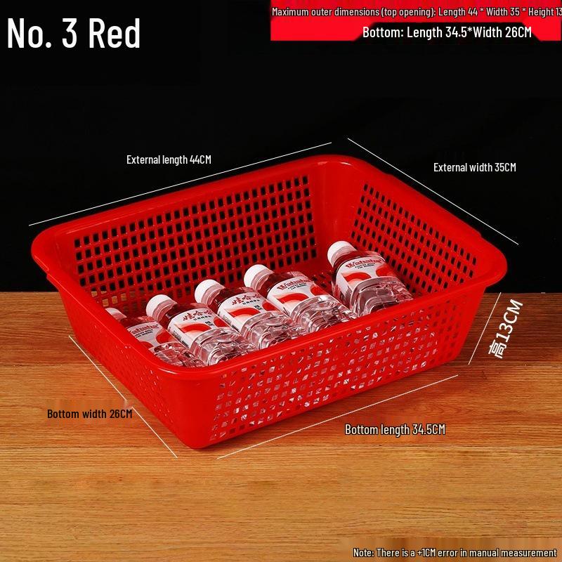 Large White Plastic Rectangular Kitchen Basket for Draining, Washing, and Storage