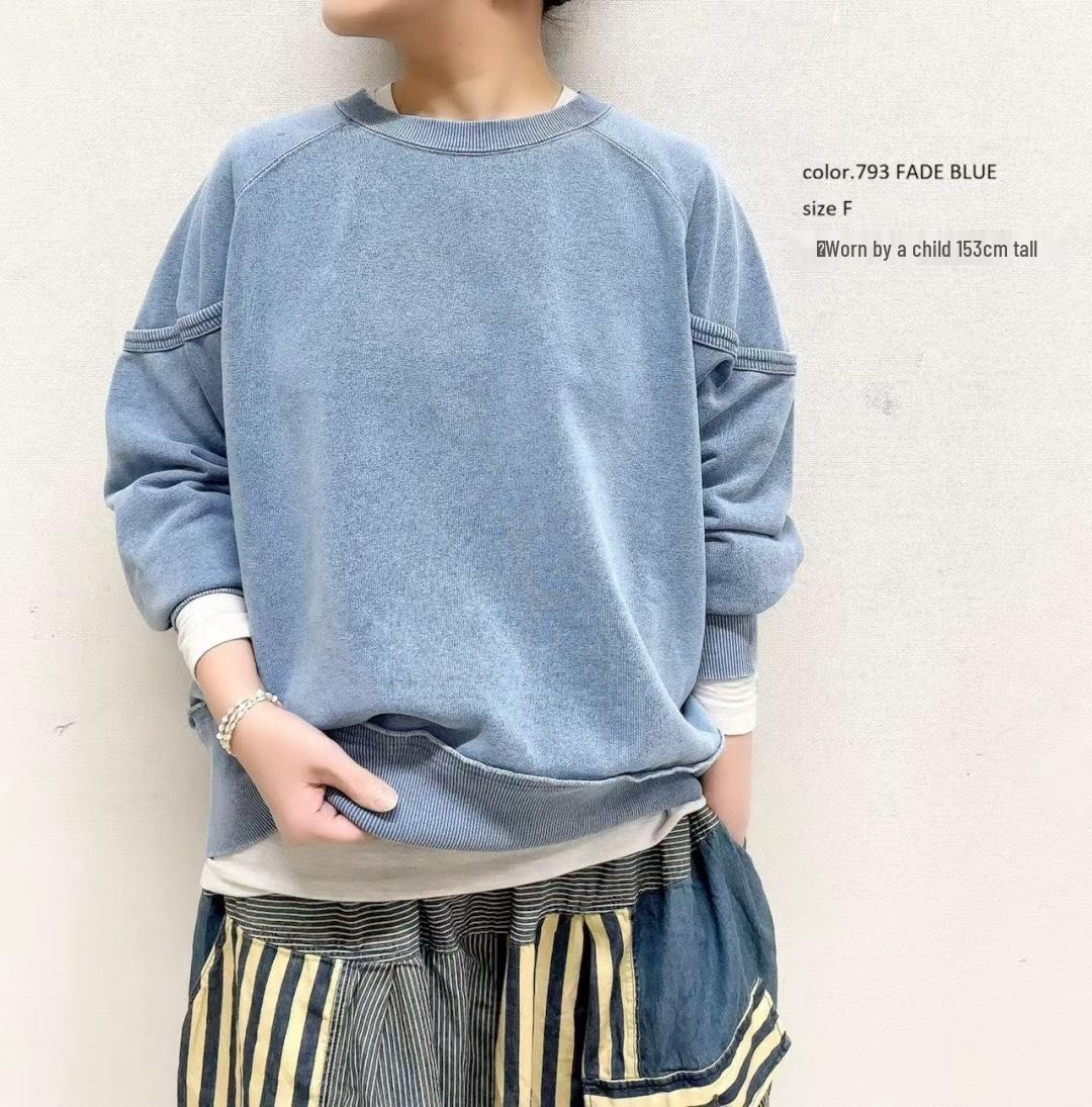 

Unisex Raglan Sleeve Solid Color Denim Hoodie - CC45R-ES One Size