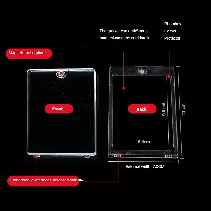 5/10 Pcs 35PT Protection Card Box Transparent Collection Sleeves Frames Magnetic Display Holders for Game King Protective Sleeve