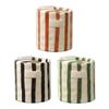 Handbemalte gestreifte Keramik-Kaffeetasse Premium-Keramik Bequemer Griff Espressotasse 300ml Rutschfest Retro gestreiftes Trinkgeschirr