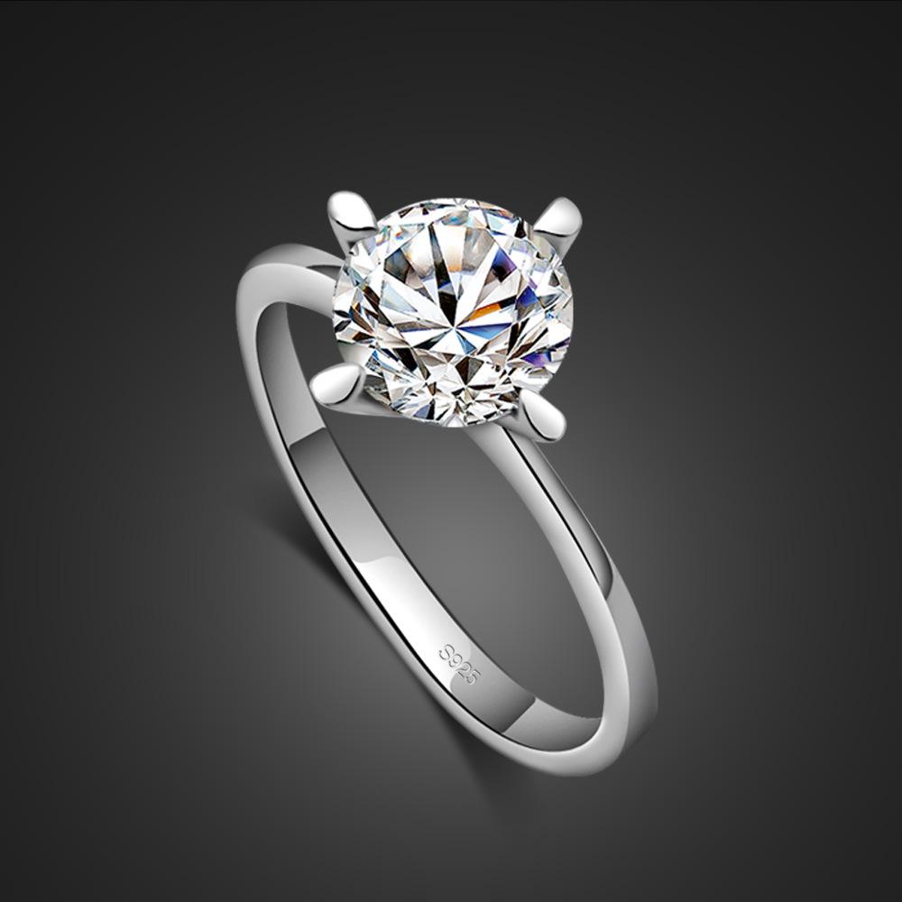 

Imitation Diamond Ring, Wedding Pair Ring Plated With Platinum Inlaid With Zircon, Women S Simple Ring To Express Birthday Gift 8 белого золота