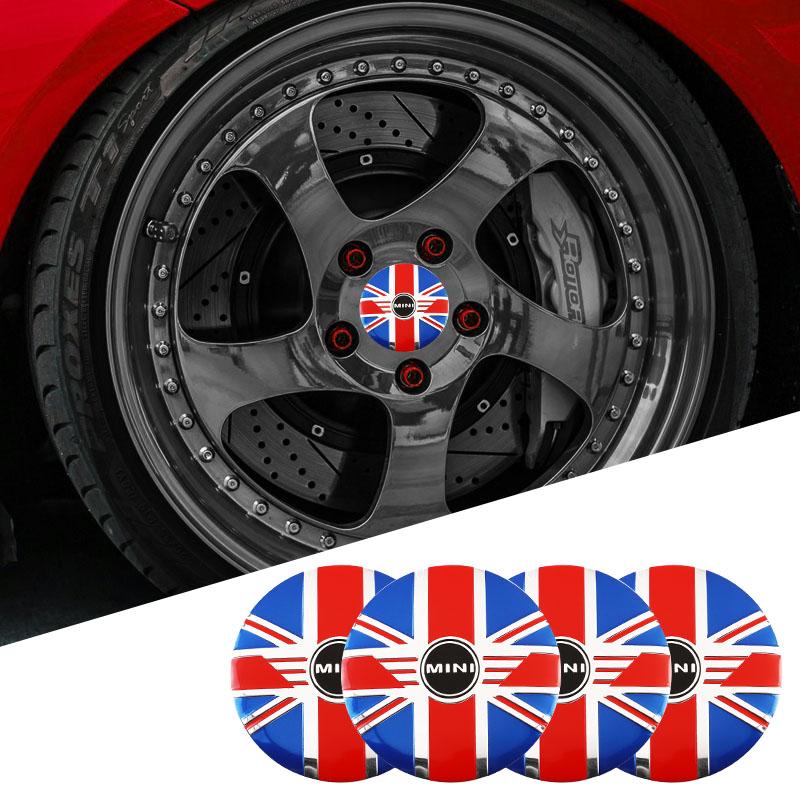 4Pcs 56mm Car Wheel Center Hub Cap Stickers Accessories For MINI Cooper JCW WORKS R55 R56 F55 F56 R57 R58 R59 R60 R61 R50 LL45