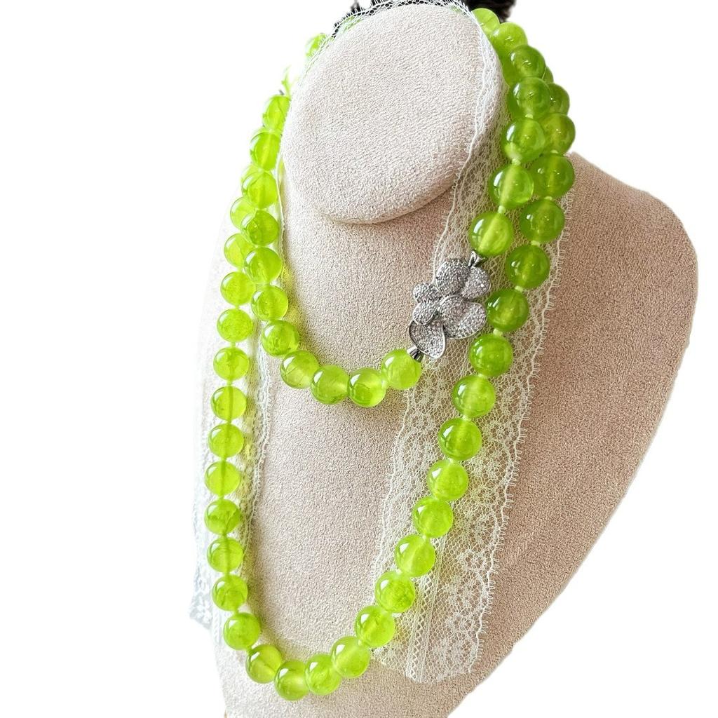 Autumn And Winter Long Quartz Rock Jade Sweater Chain Fashionable Versatile Temperament Atmosphere Necklace Women Wear A Variety Of Ways
