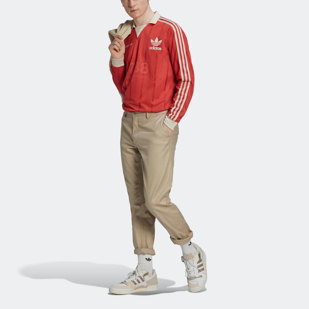adidas Originals Trefoil Mrc Long Sleeve Sports Tee Men Tops Red HN1677