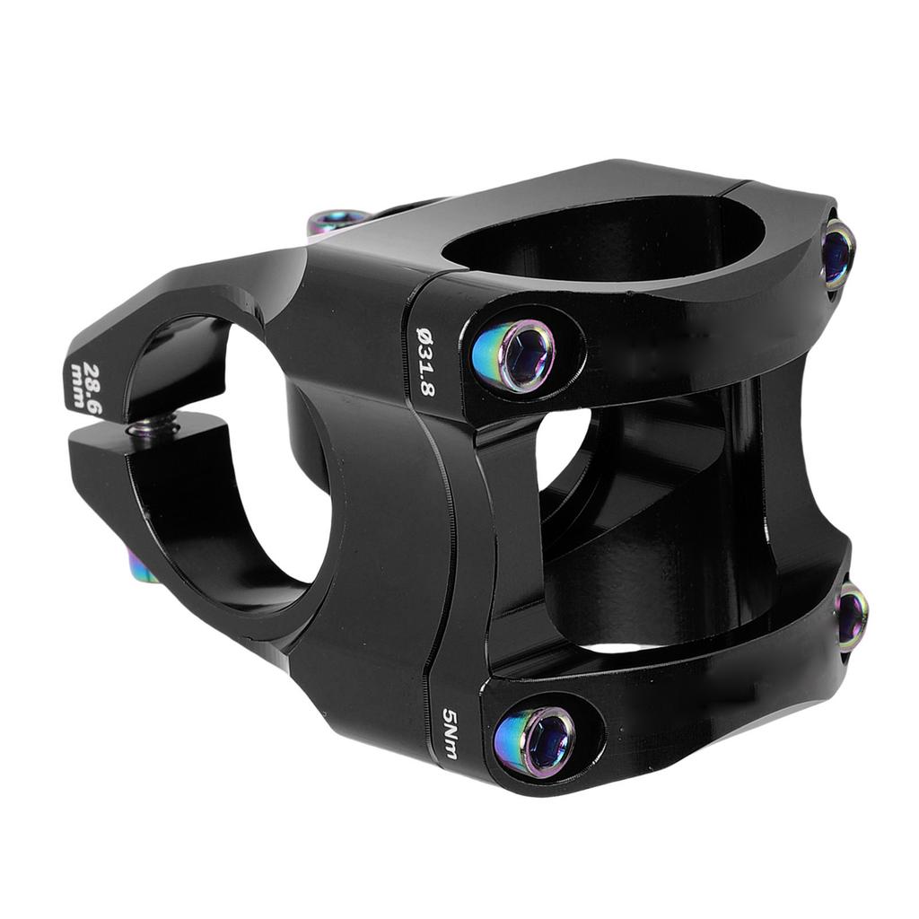 31.8x35mm Bike Stem Aluminum Alloy CNC Mountain Bike Short Handlebar Stem for DIY Mountain Cycling Black