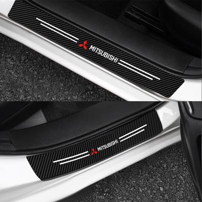 4Pcs Carbon Fiber Car Door Sill Protector Threshold Sticker Accessories For Colt L200 Asx Pajero Lancer Outlander