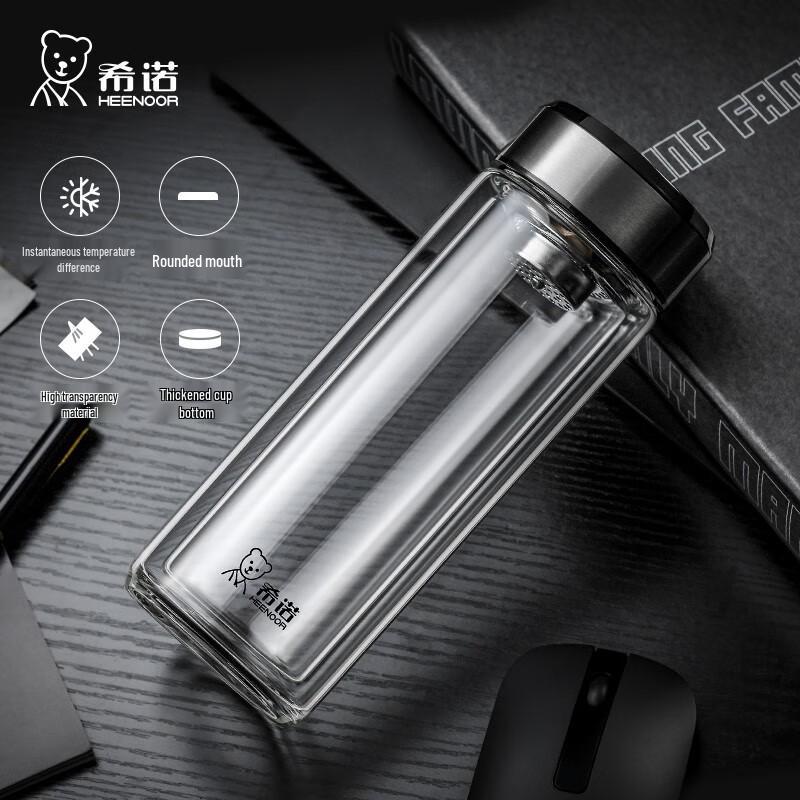 HEENOOR Double-Layer Glass Tea Infuser Cup