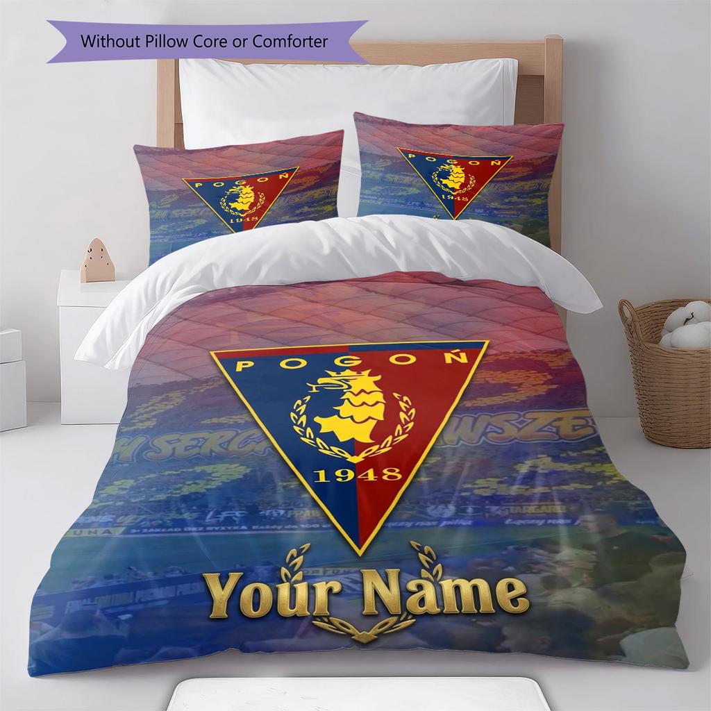Pogo Crest Custom Name Pattern Bedding Quilt Set Quilt Cover Pillowcase Home Birthday Gift(1 * duvet cover + 2 * pillowcase, without core)