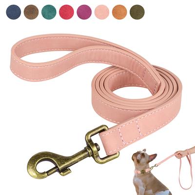 120 cm große Hundeleine aus PU-Leder mit weich gepolstertem Griff, Trainingsleinen für Spaziergänge mit Haustieren, für Deutsche Schäferhunde, Golden Retriever, mittelgroße und große Hunde