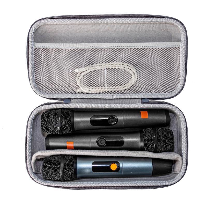 Tragbare Mikrofon-Tragetasche EVA-Schale mit weicher stoßfester Auskleidung Verstellbarer Teiler für Reisen und Auftritte