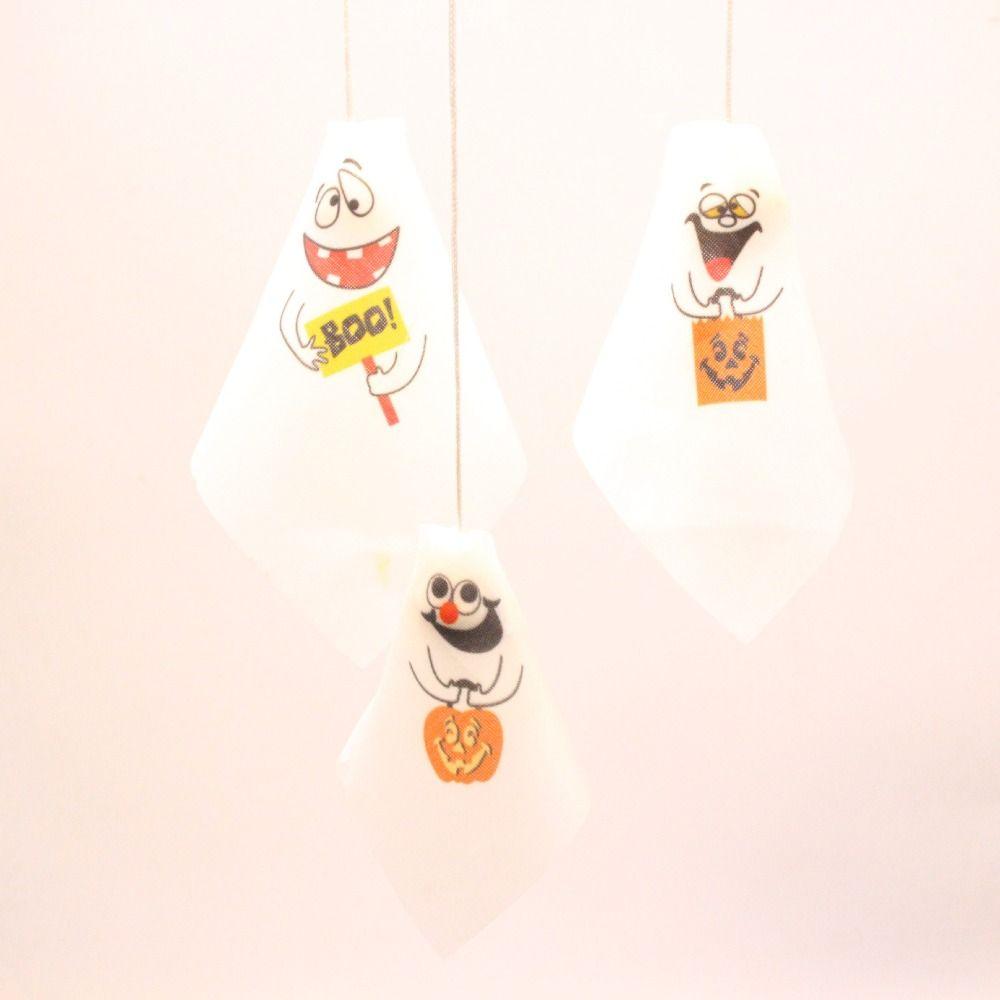 3pcs/set Spooky Finger Ghost Puppet Ghost Pumpkin Hanging Ghost  Cake Insert Card