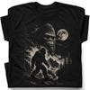 Sasquatch Bigfoot Moon Forest T-Shirt Vintage Cryptid Wilderness Tee