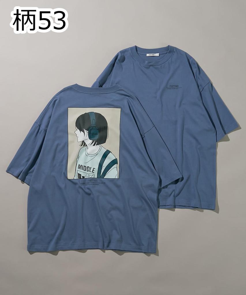 WEGO Unisex Short Sleeve Loose Oversized Graphic Print Street Size Type A Pattern 53 Men's T-Shirt, Spring/Summer Clothing, Fit, Silhouette, Design,