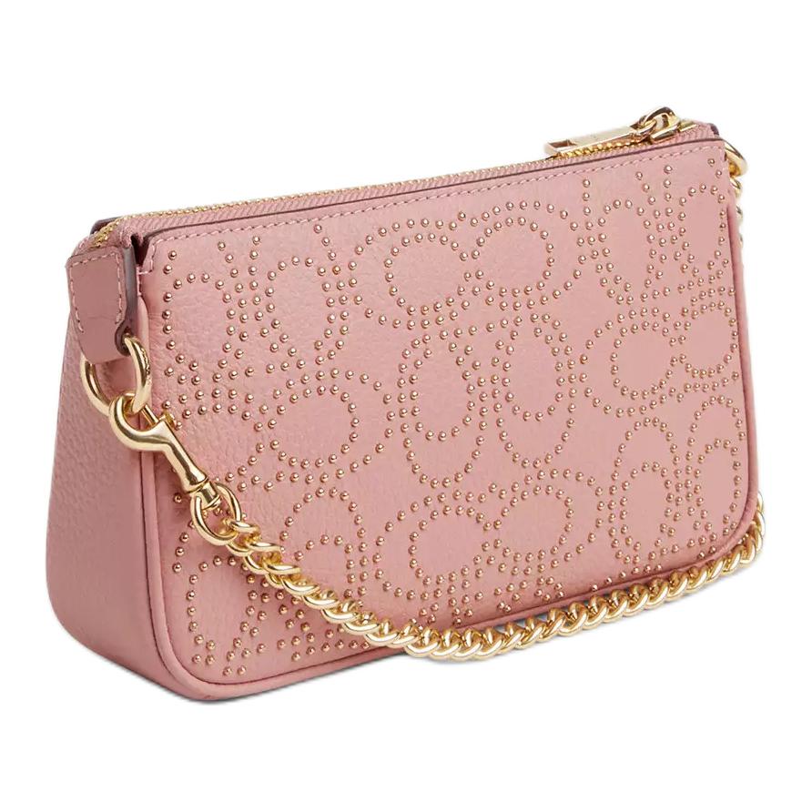 Coach Nolita 19 Iconic Studded Zip Closure Pebble Leather Shoulder Tote Bag Small Women Handbags Pink CX262-IMP02