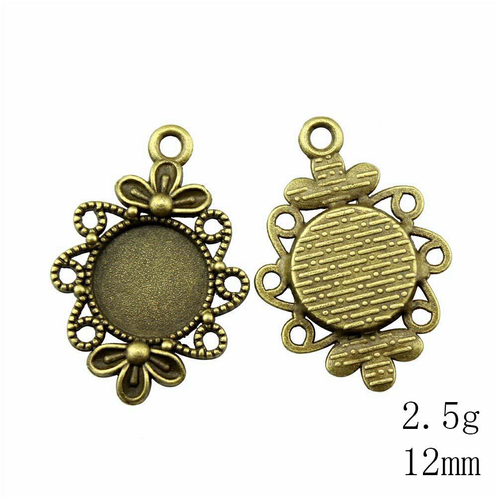 Valentine's Day Accessories For Making Jewelry Fit Round 12mm Glass Cabochon Base Setting Tray Accessories Parts Women's Clothing Bag Accessories