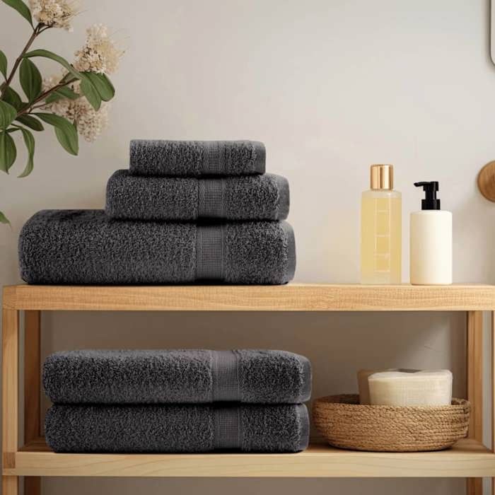 VidaXL Ensemble de Serviettes de Qualité Supérieure 6 pcs, Essuie-mains, Serviettes de Douche, Draps de Bain, Serviettes 137554